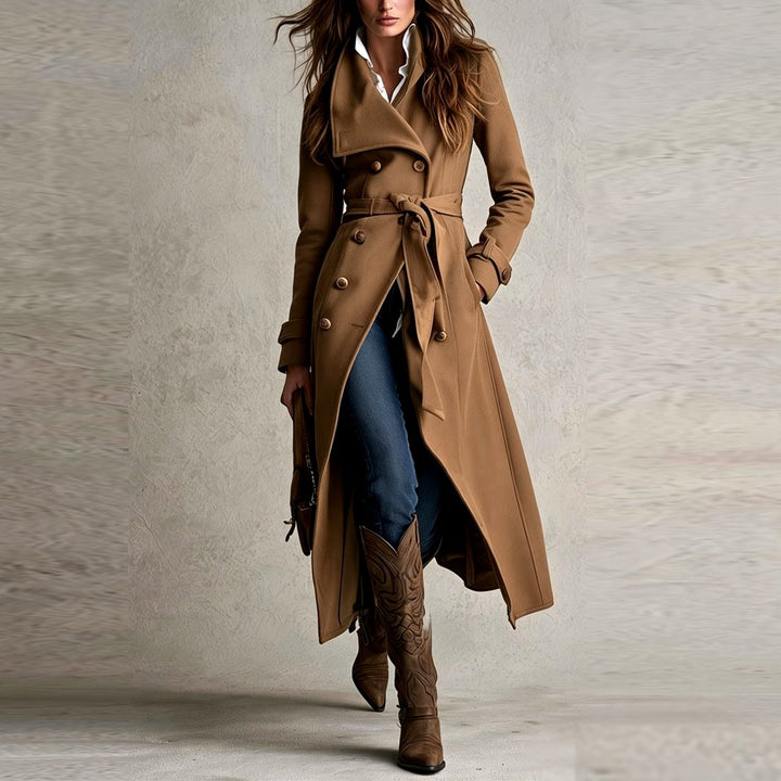 Harlene - Women’s Double-Breasted Belted Trench Coat 2