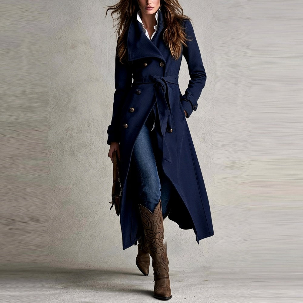 Harlene - Women’s Double-Breasted Belted Trench Coat 3