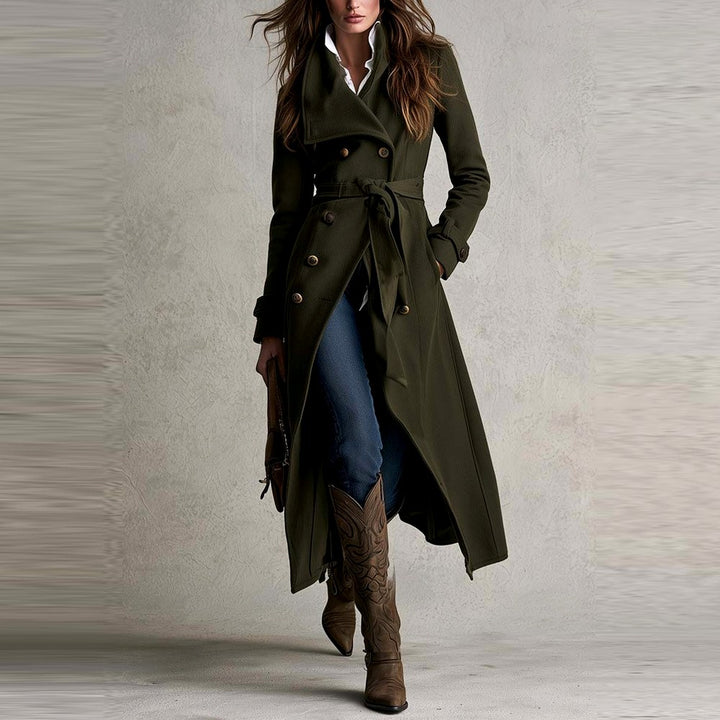 Harlene - Women’s Double-Breasted Belted Trench Coat 4