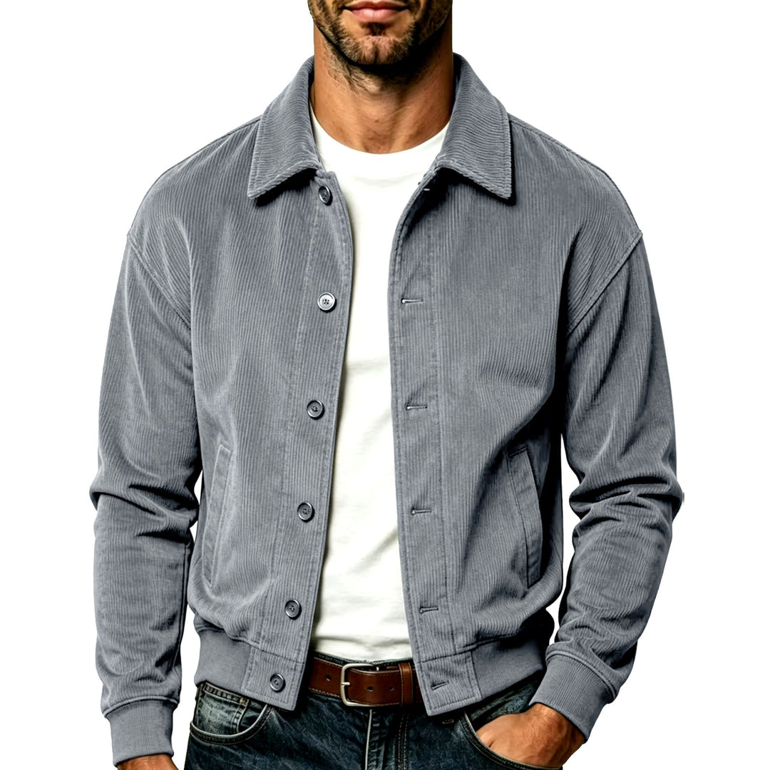Harold - Men's Slanted-Pocket Corduroy Button-Front Jacket 1