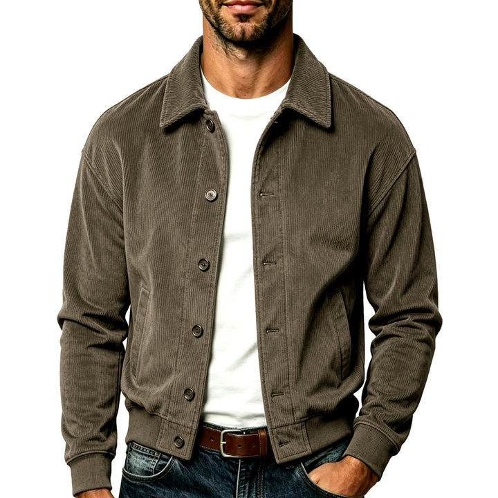 Harold - Men's Slanted-Pocket Corduroy Button-Front Jacket 3