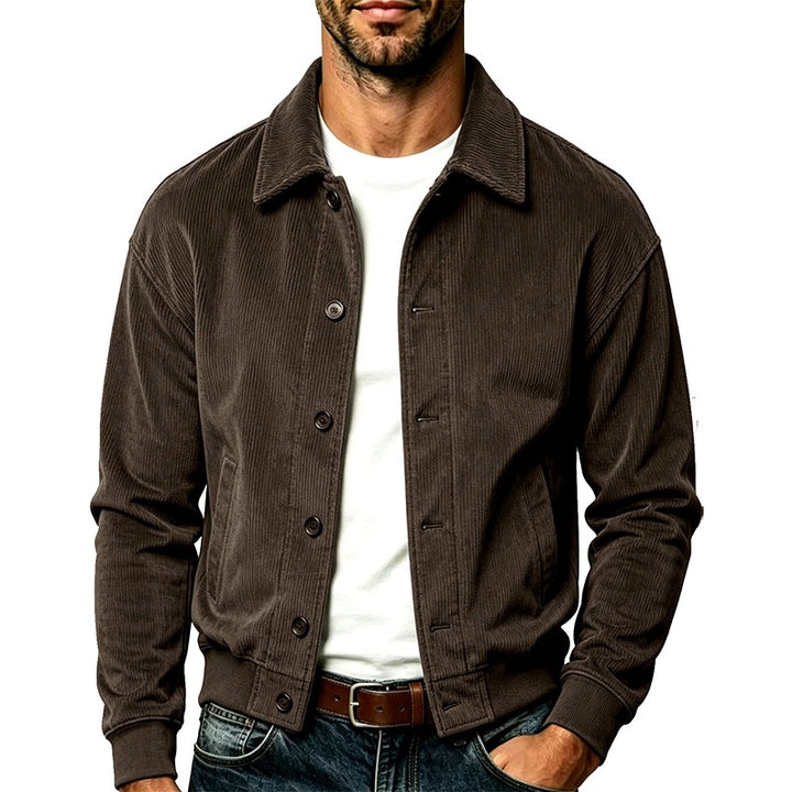 Harold - Men's Slanted-Pocket Corduroy Button-Front Jacket 5