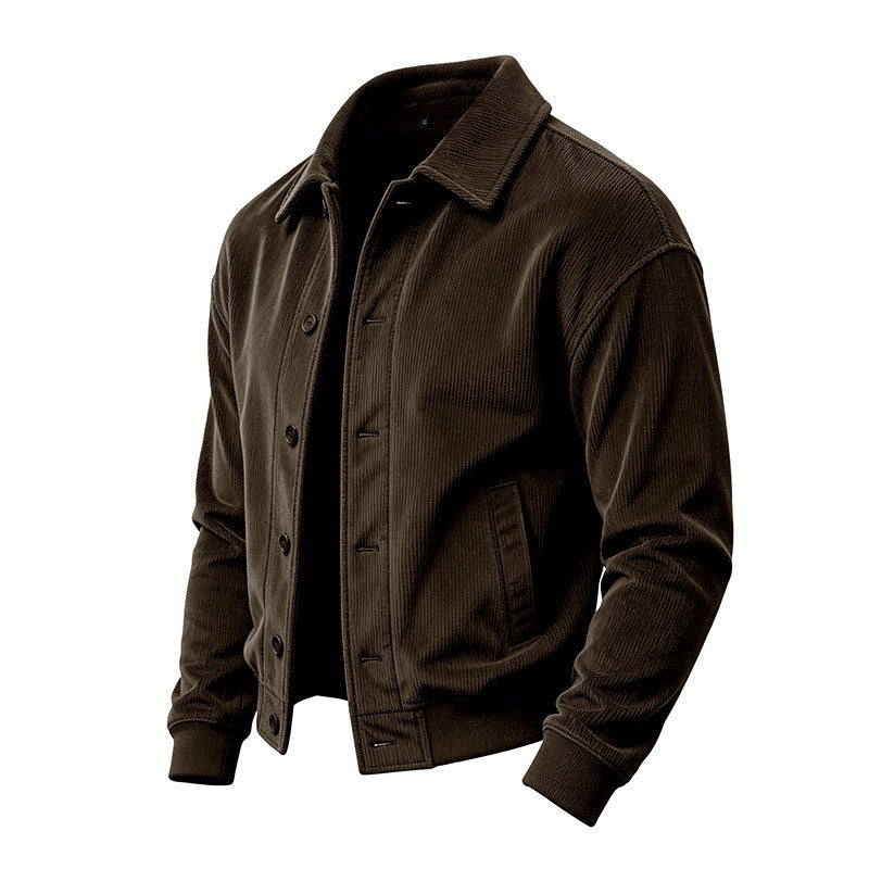 Harold - Men's Slanted-Pocket Corduroy Button-Front Jacket 6