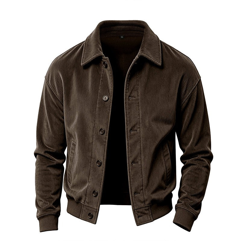 Harold - Men's Slanted-Pocket Corduroy Button-Front Jacket 7