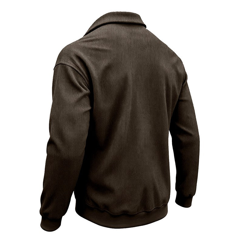 Harold - Men's Slanted-Pocket Corduroy Button-Front Jacket 8