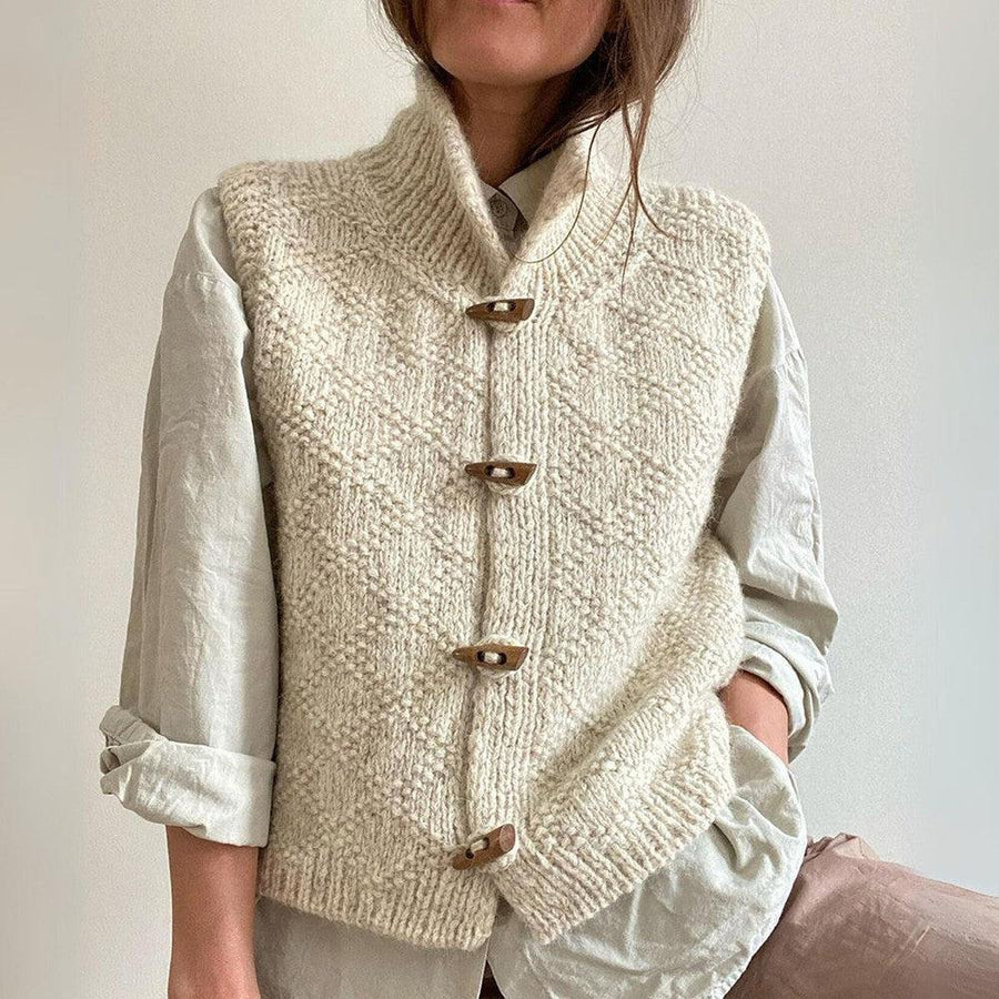 Hazel - Women's Knit Vest with Toggle Closures