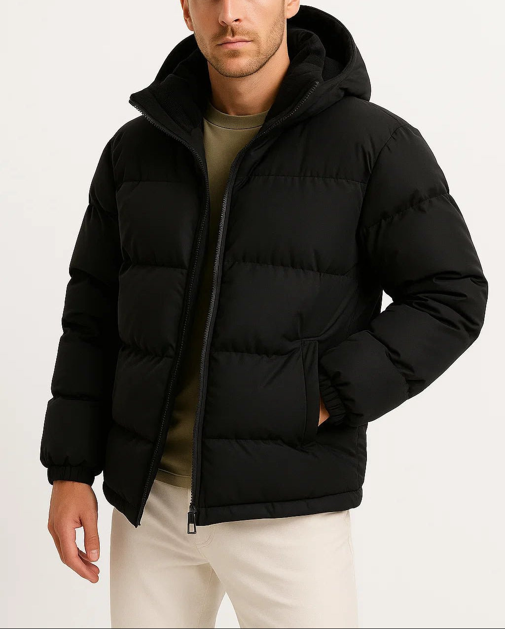 Henrik - Men’s Colorblock Hooded Winter Jacket