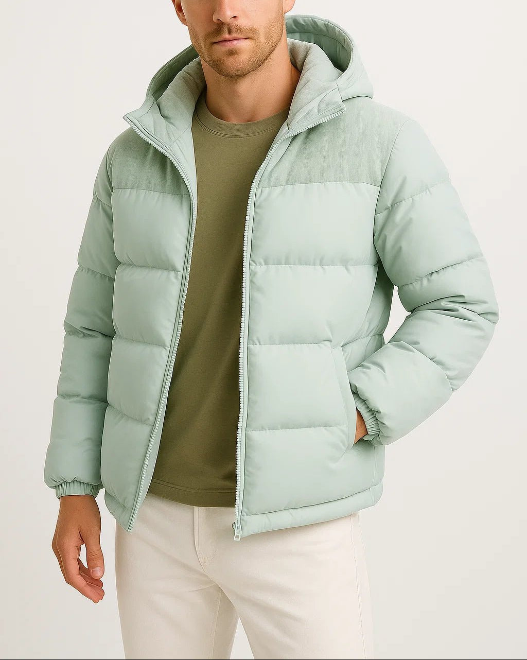 Henrik - Men’s Colorblock Hooded Winter Jacket