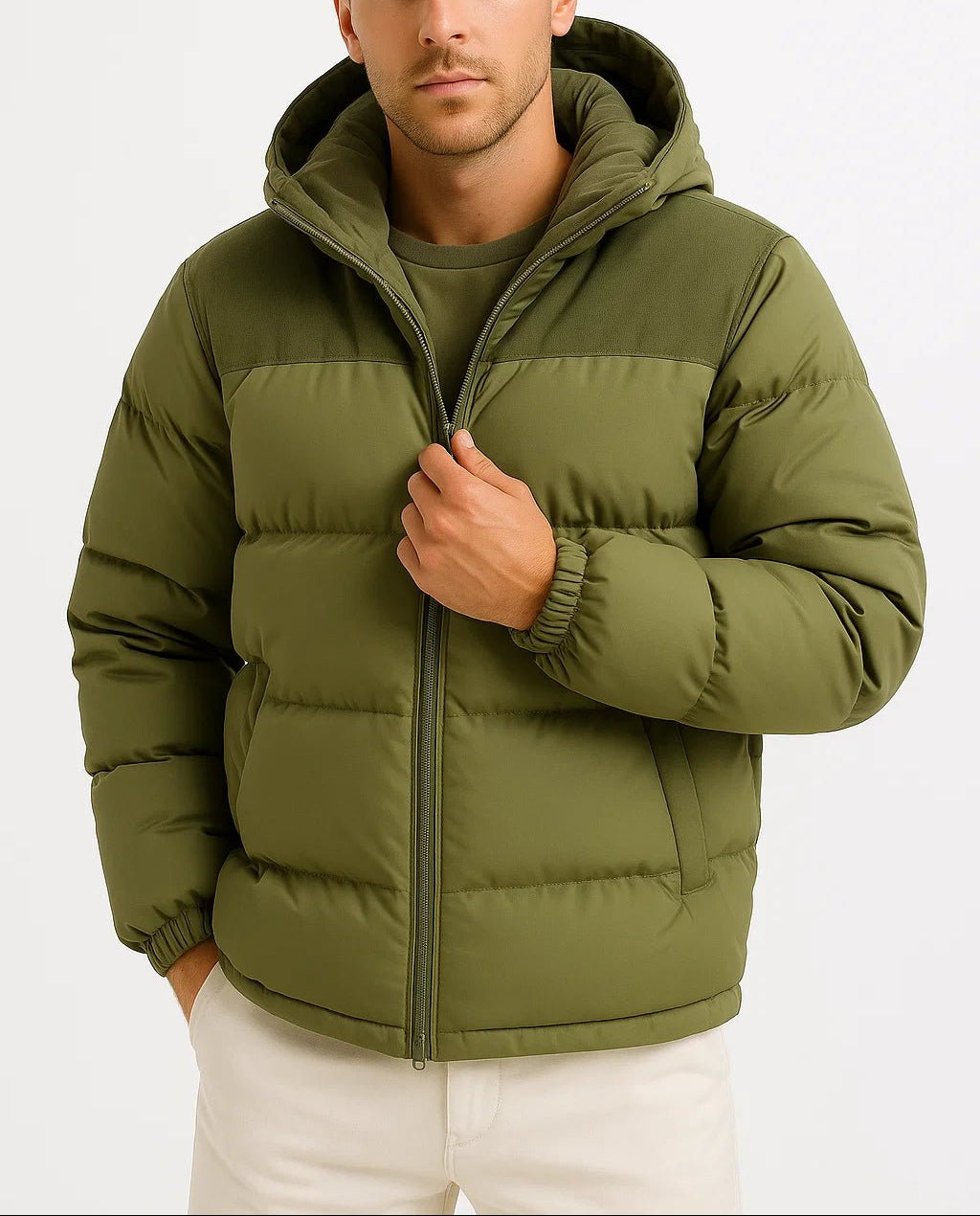 Henrik - Men’s Colorblock Hooded Winter Jacket