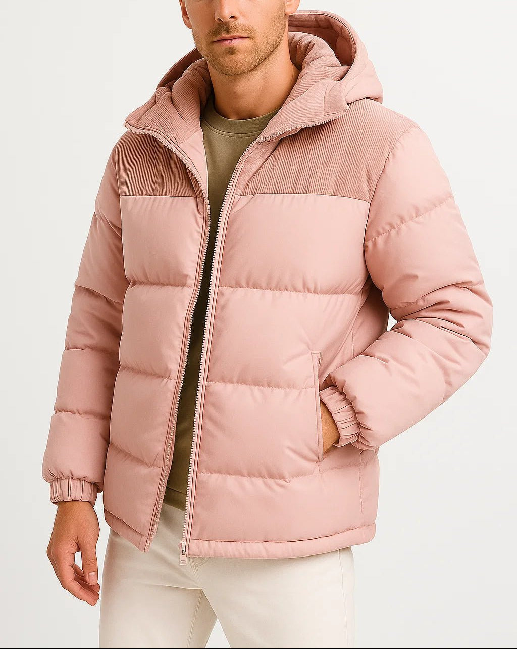 Henrik - Men’s Colorblock Hooded Winter Jacket