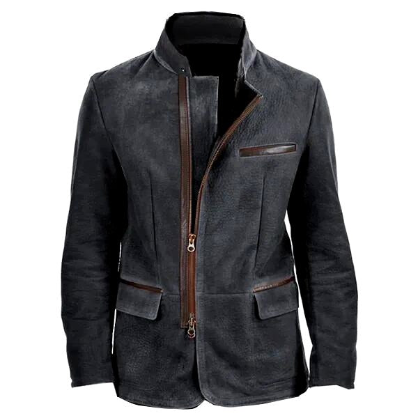 Henry - Men's Asymmetric Zip Pocket Blazer 3