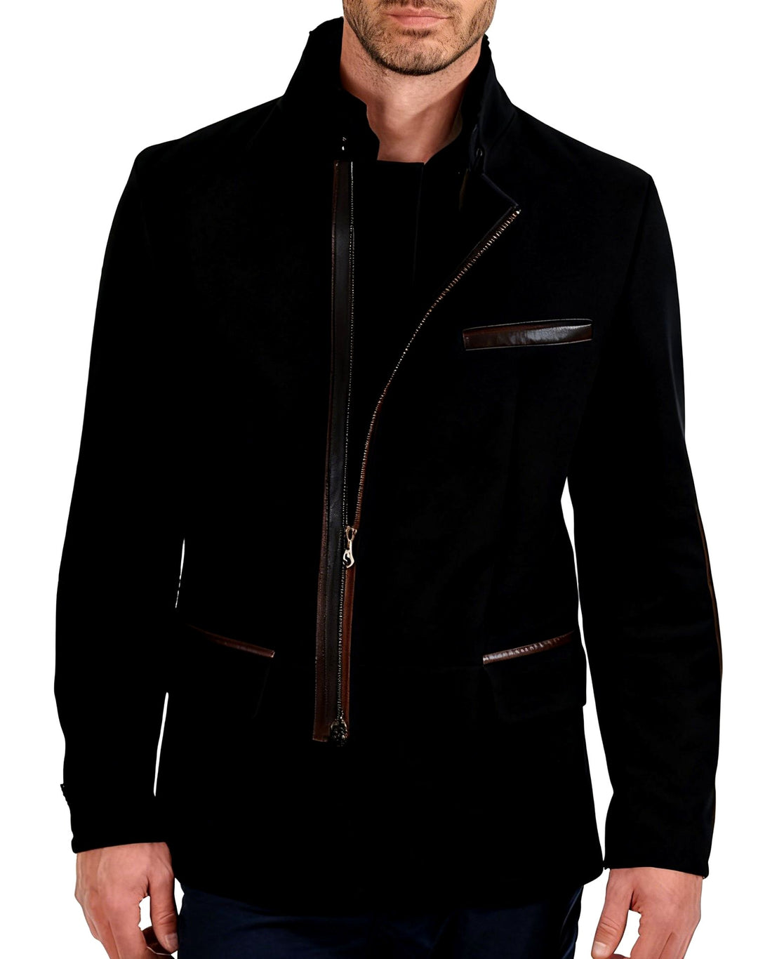 Henry - Men's Asymmetric Zip Pocket Blazer 4