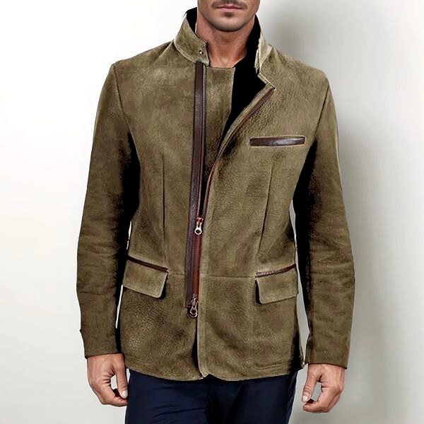 Henry - Men's Asymmetric Zip Pocket Blazer 5