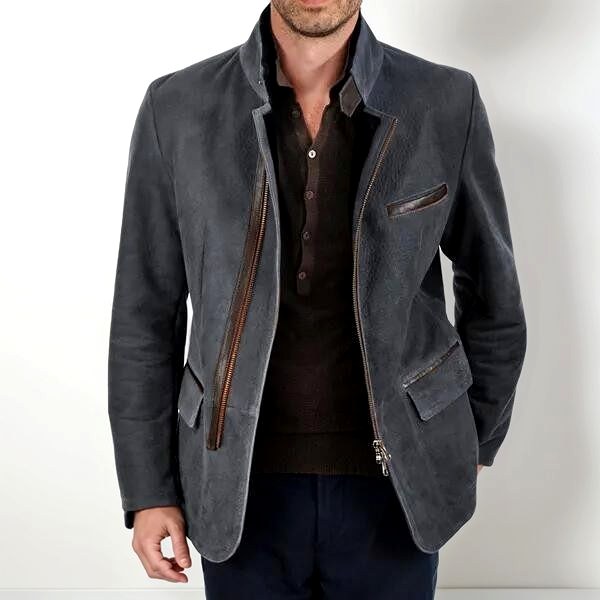Henry - Men's Asymmetric Zip Pocket Blazer 6