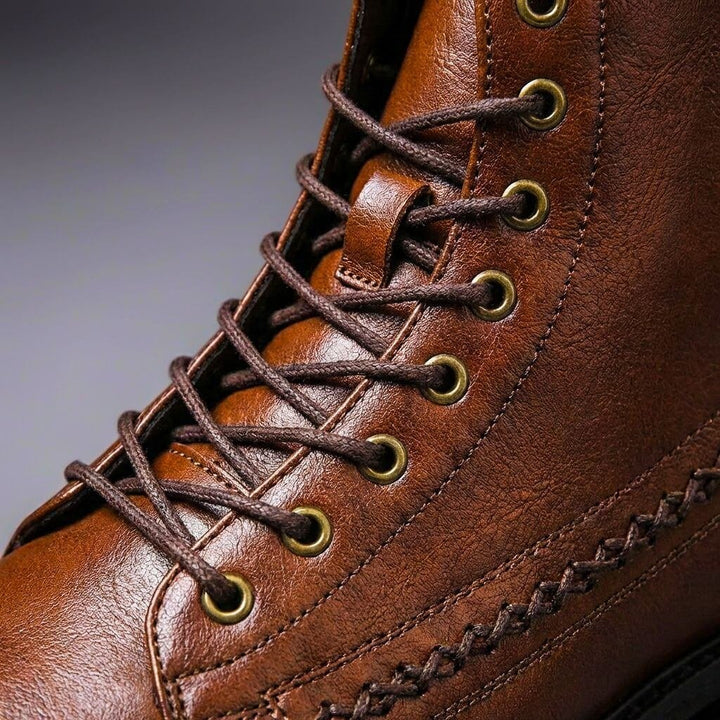 Herren - Men's Lace-Up Leather Ankle Boots