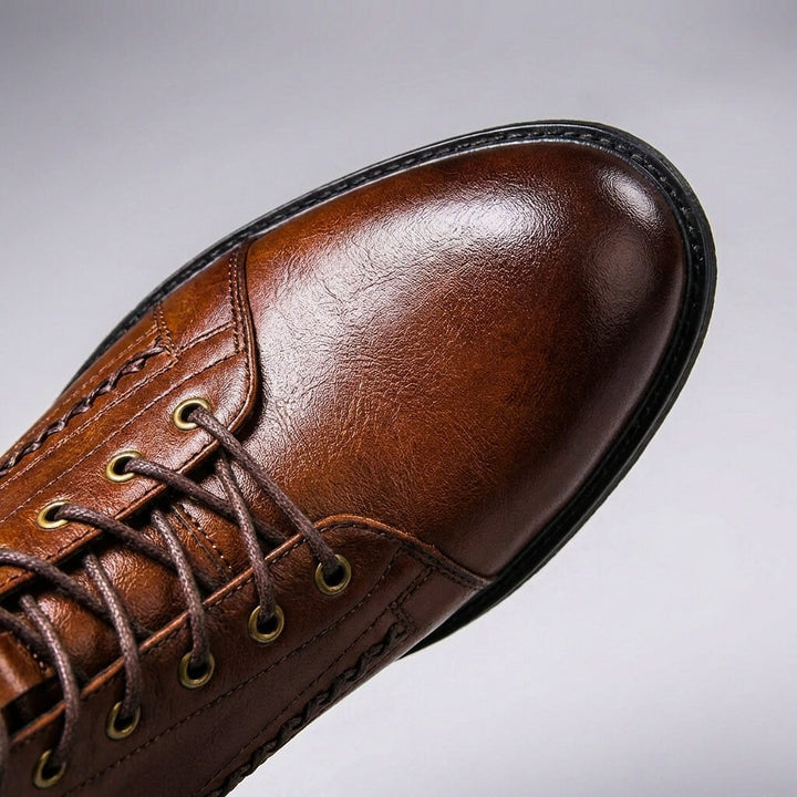 Herren - Men's Lace-Up Leather Ankle Boots