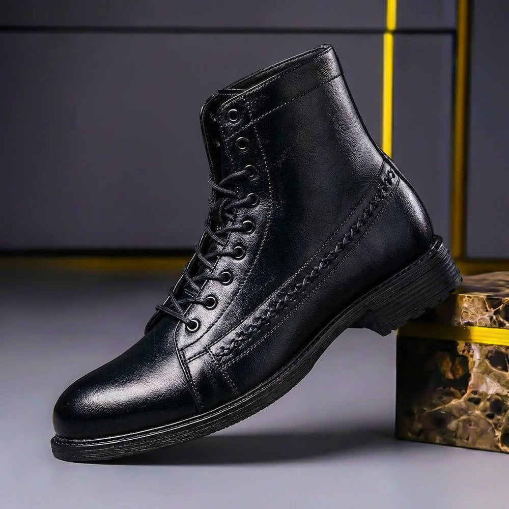 Herren - Men's Lace-Up Leather Ankle Boots