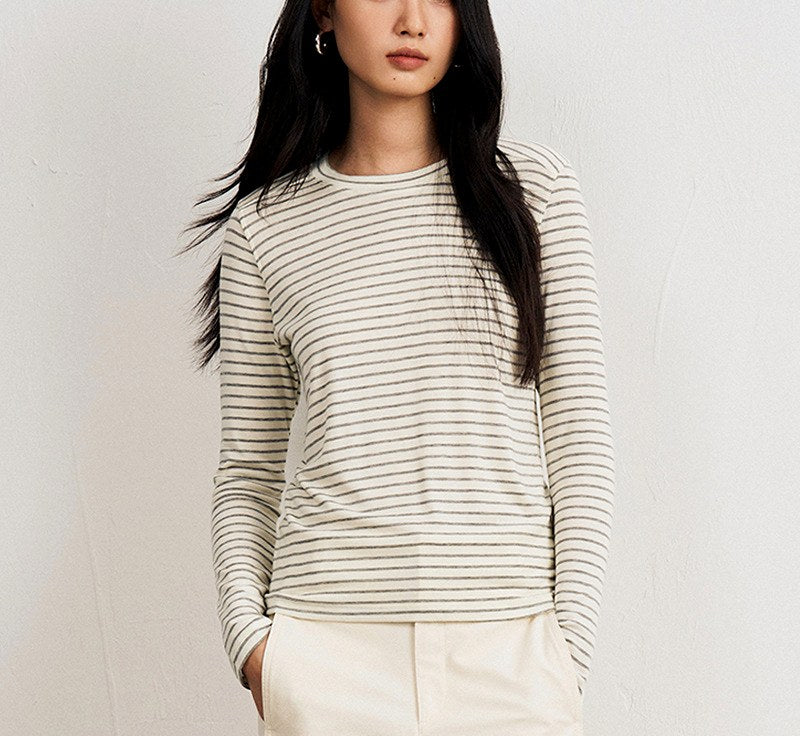 Inga - Women's Crew Neck Long Sleeve Layering Top 1
