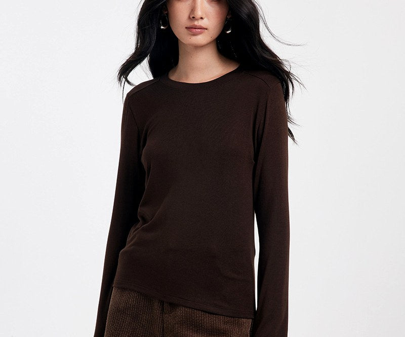 Inga - Women's Crew Neck Long Sleeve Layering Top 2
