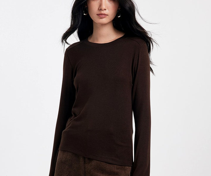 Inga - Women's Crew Neck Long Sleeve Layering Top 2