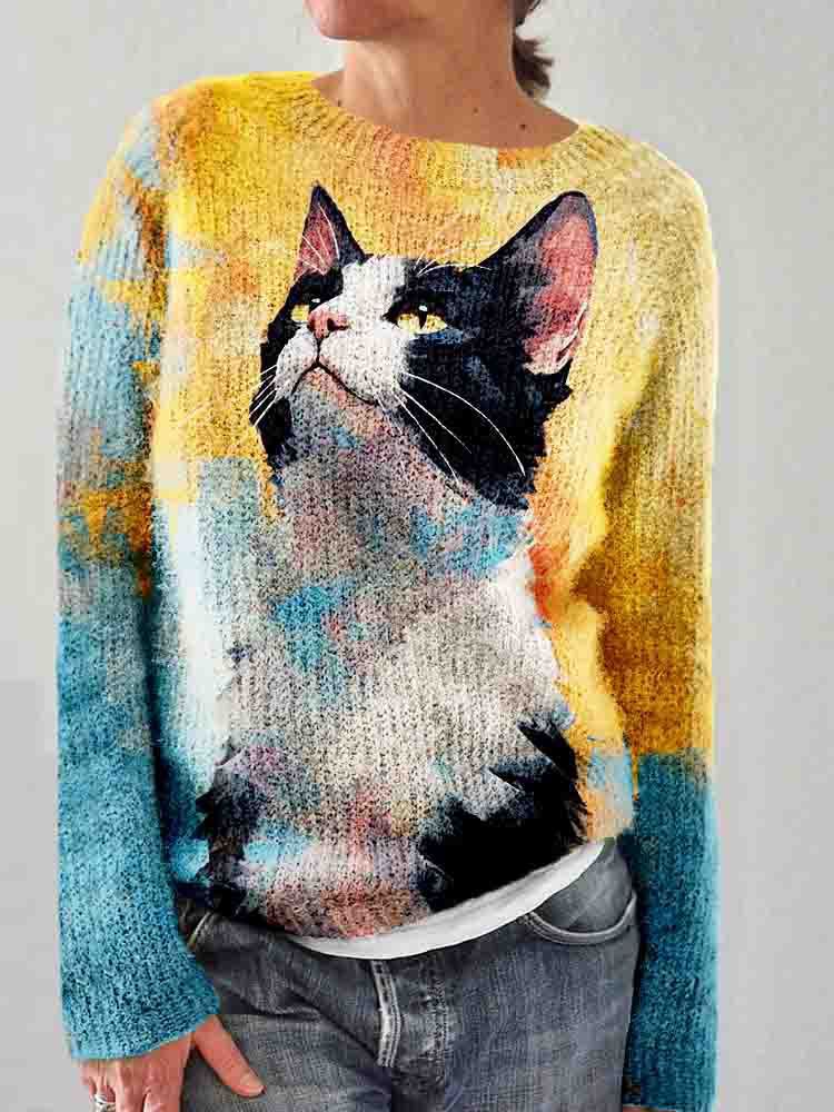 Ingrid - Women's Patchwork Knit Sweater 1