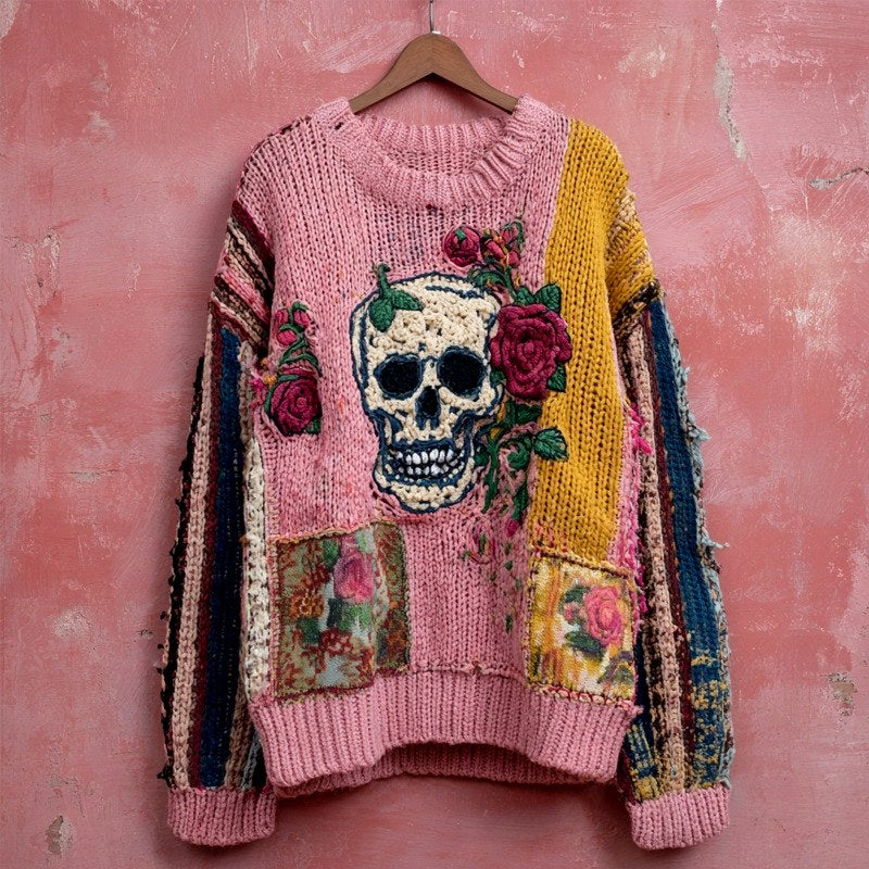 Ingrid - Women's Patchwork Knit Sweater 9