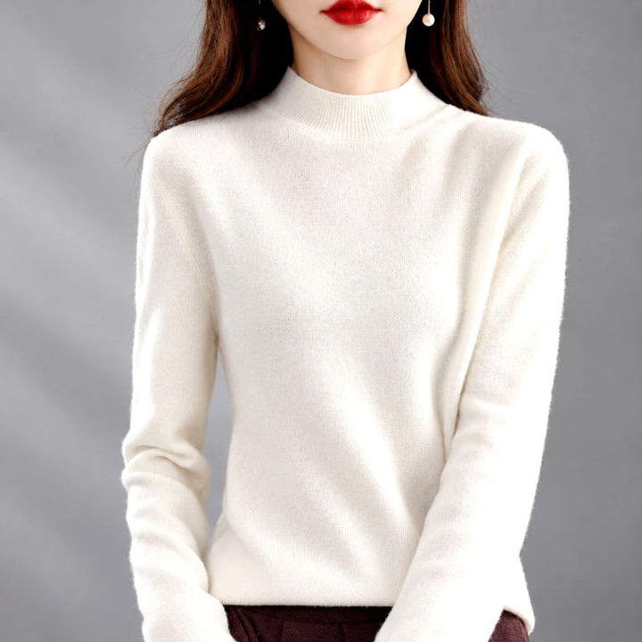 Ivette - Women's Mock Neck Long Sleeve Knit Sweater 1
