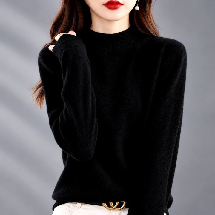 Ivette - Women's Mock Neck Long Sleeve Knit Sweater 4