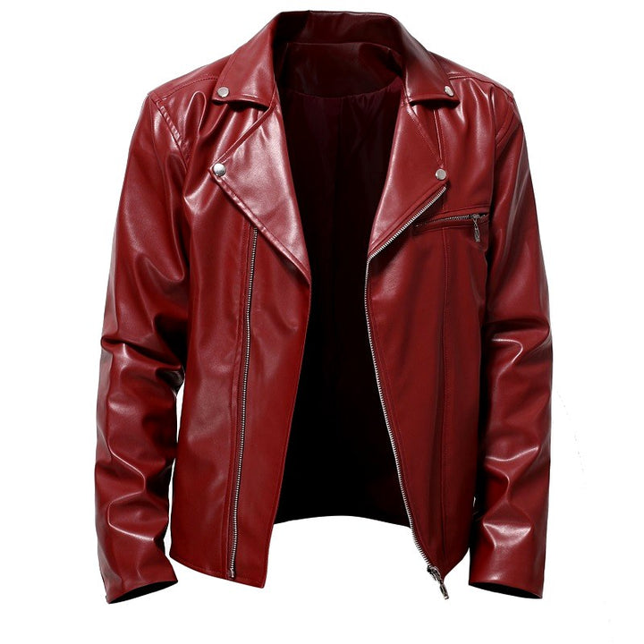 Jack - Men's Asymmetric Zip Leather Moto Jacket 3