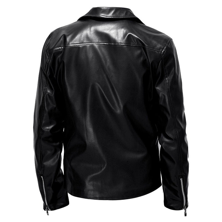 Jack - Men's Asymmetric Zip Leather Moto Jacket 5