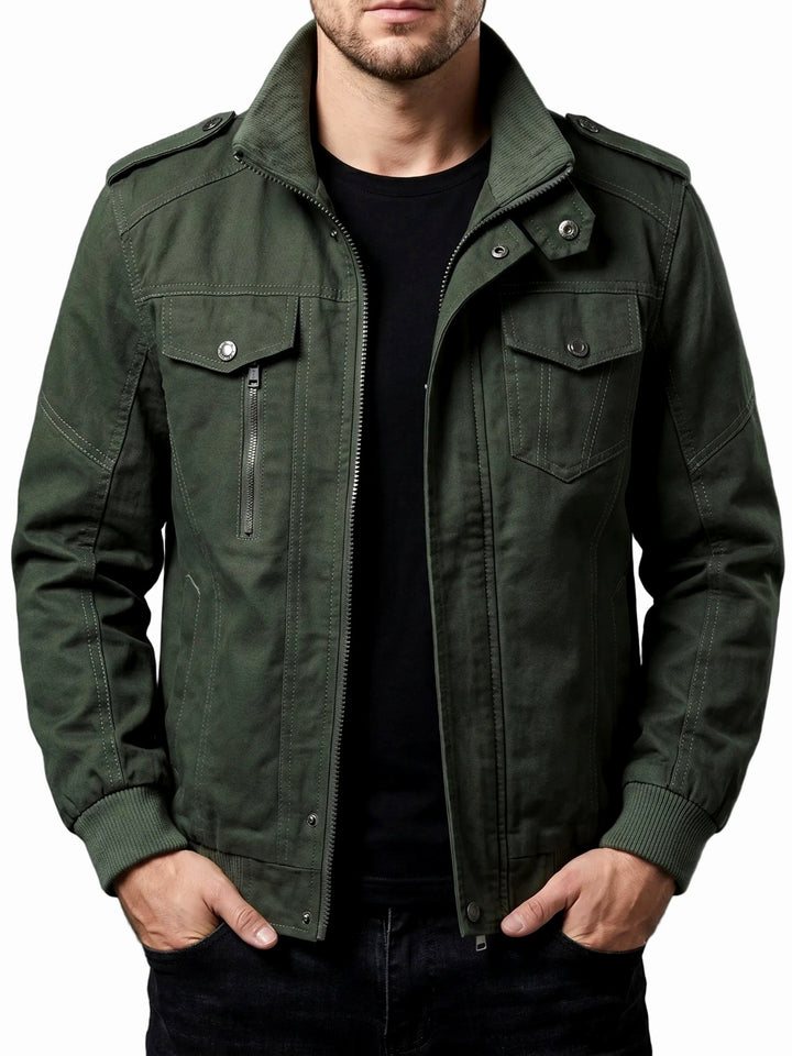 Jacob - Men's Work Jacket with Ribbed Collar and Flap Pockets 2