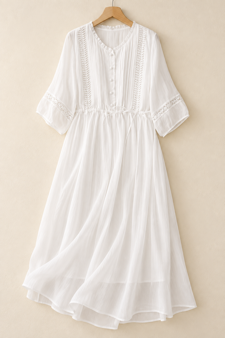 Jade - Women's Button-Front Pintuck Nightdress