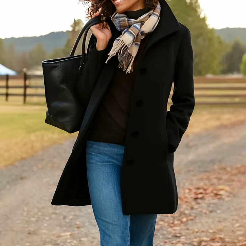 Jana - Women's Button-Front Tailored Coat