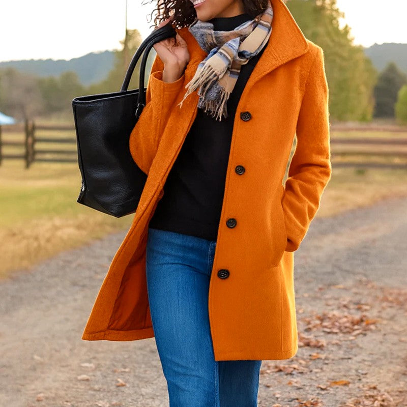 Jana - Women's Button-Front Tailored Coat