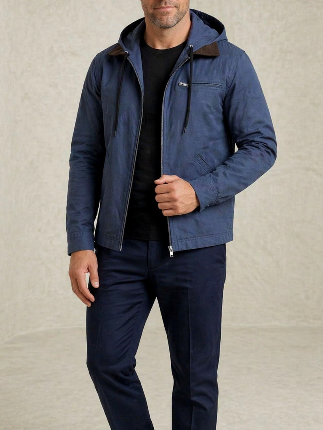 Jason - Men's Zip-Up Hooded Jacket with Fleece Lining 4