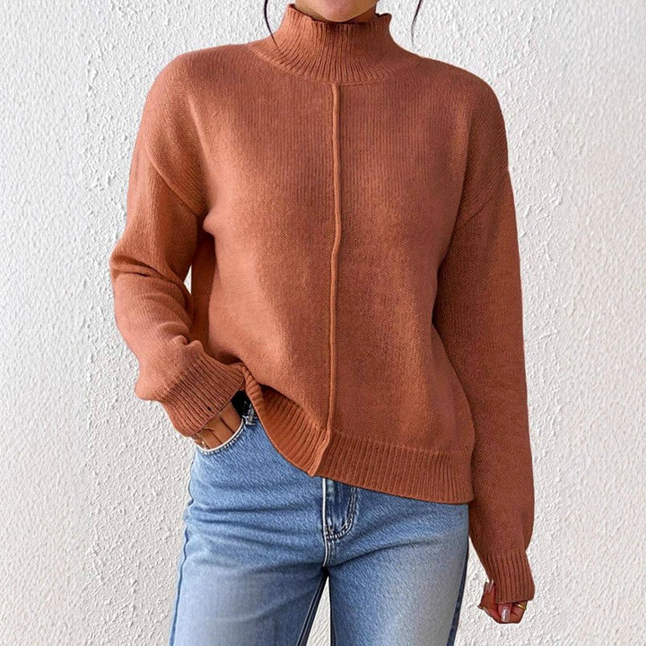 Jennifer - Women's Ribbed Turtleneck Knit Sweater 4