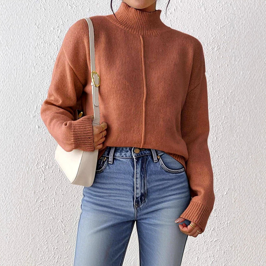 Jennifer - Women's Ribbed Turtleneck Knit Sweater 6