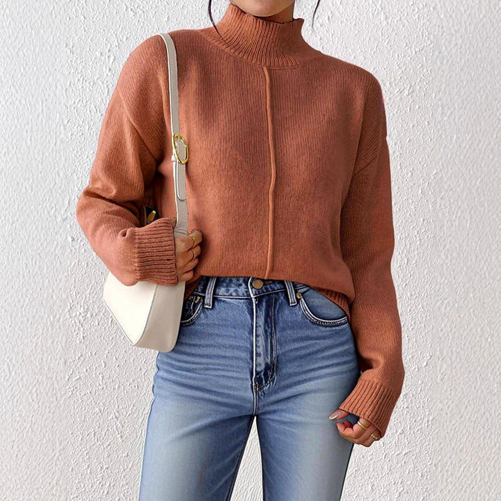 Jennifer - Women's Ribbed Turtleneck Knit Sweater 6