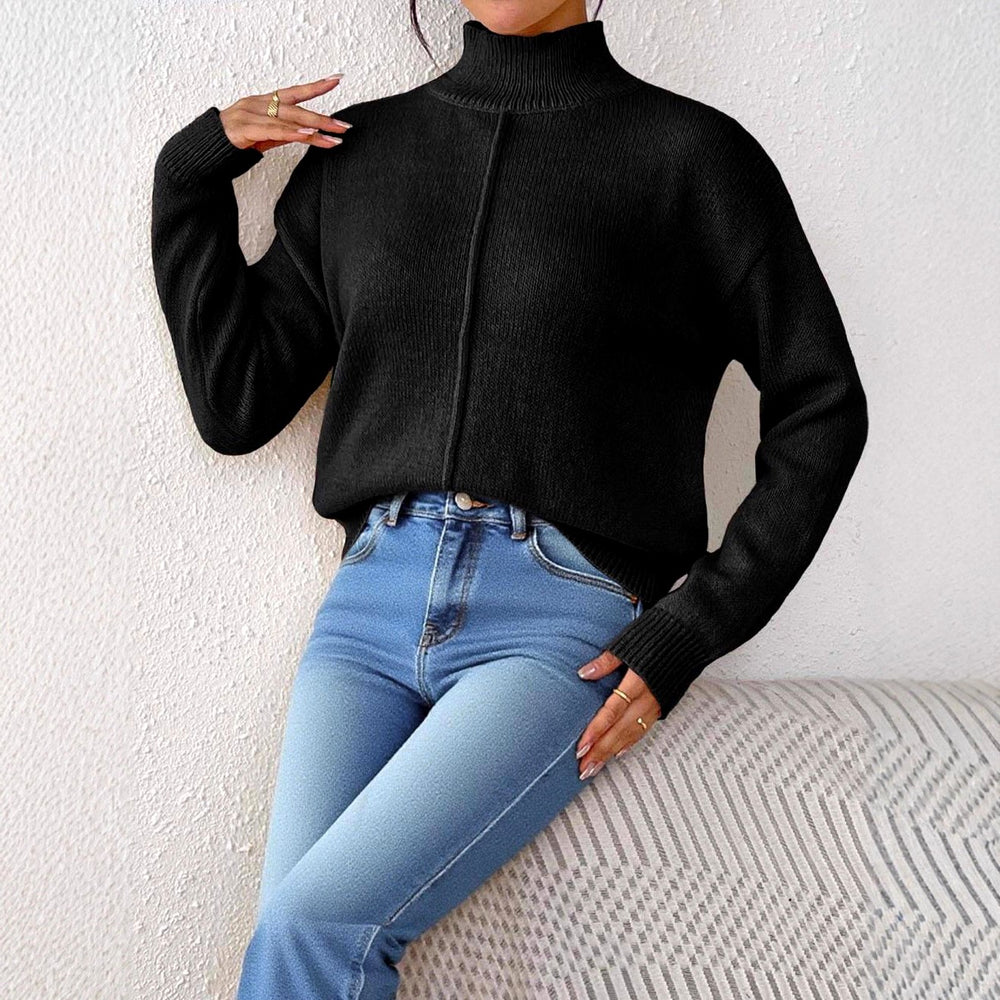 Jennifer - Women's Ribbed Turtleneck Knit Sweater 7
