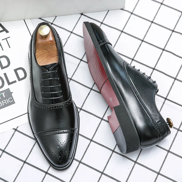 Jerson - Men's Cap-Toe Brogues with Red Leather Sole