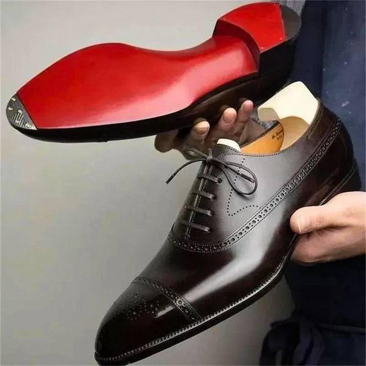 Jerson - Men's Cap-Toe Brogues with Red Leather Sole