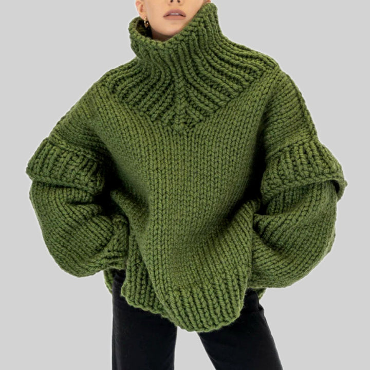 Jessa - Women's Ribbed Turtleneck Oversized Sweater 5