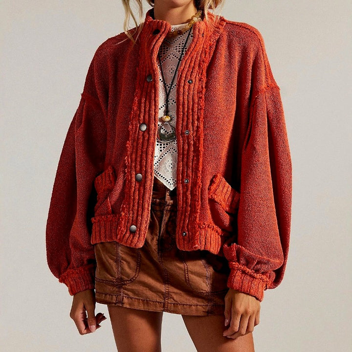 Jessica - Women's Oversized Knit Button-Up Cardigan 1