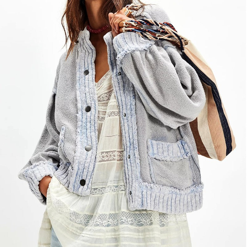 Jessica - Women's Oversized Knit Button-Up Cardigan 2