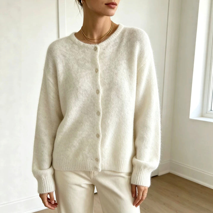 Jewel - Women's Crew Neck Button-Front Knit Cardigan 2