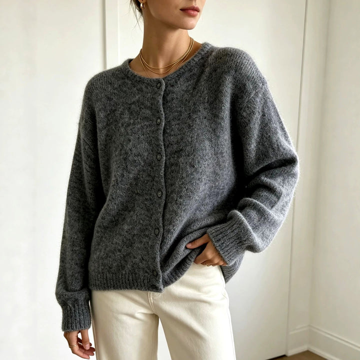 Jewel - Women's Crew Neck Button-Front Knit Cardigan 3