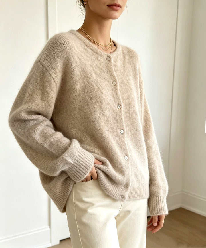 Jewel - Women's Crew Neck Button-Front Knit Cardigan 4