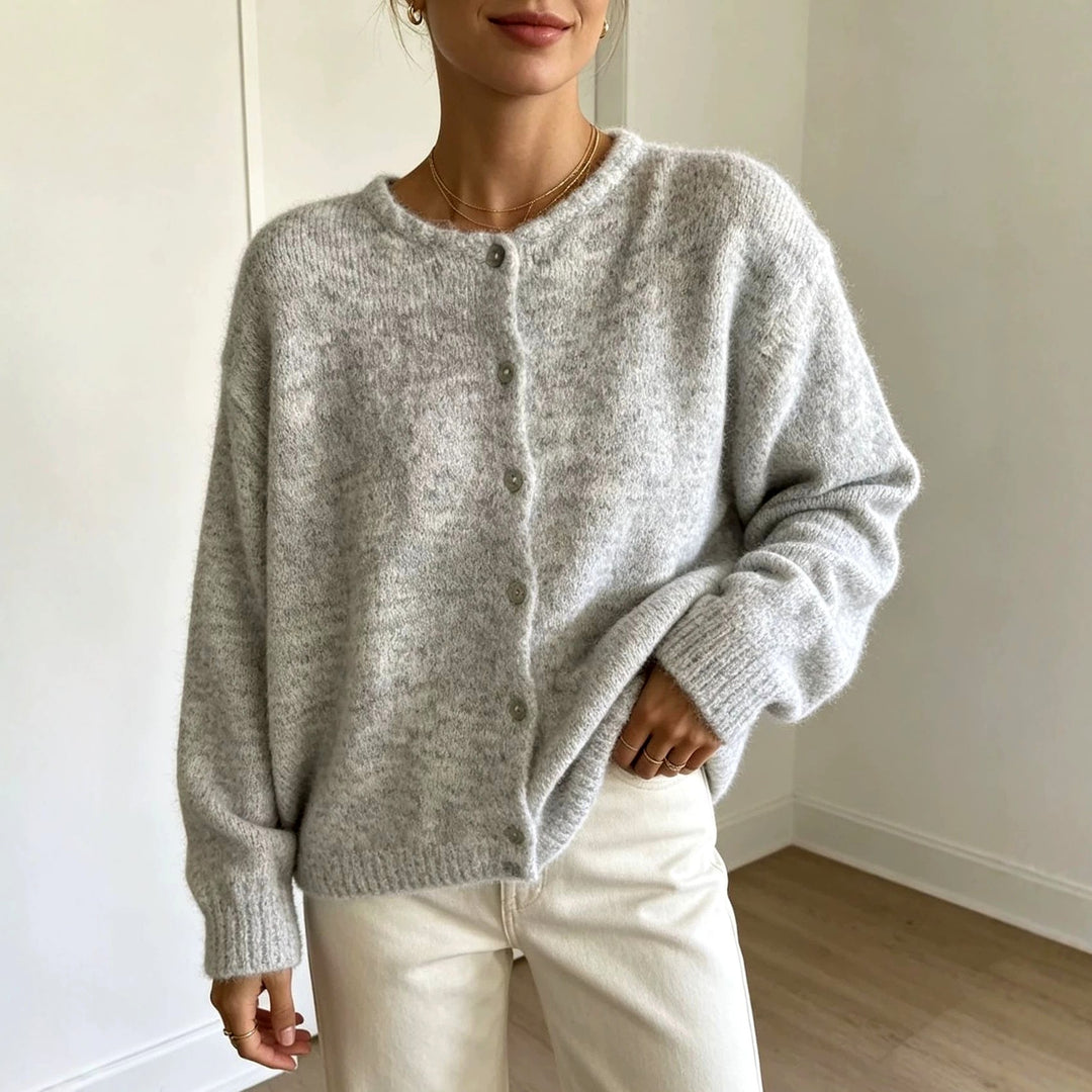 Jewel - Women's Crew Neck Button-Front Knit Cardigan 7