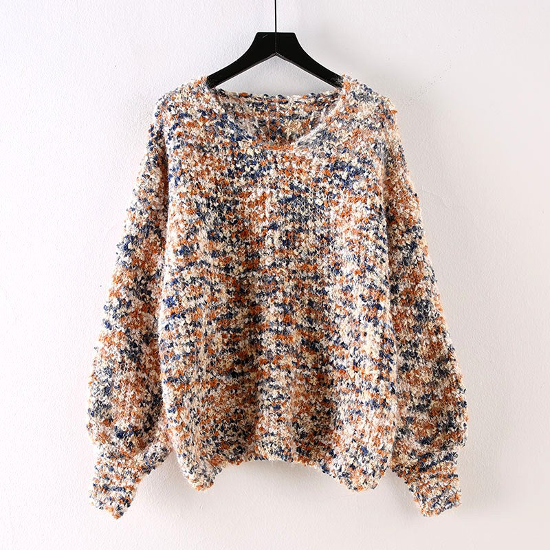 Jill - Women's Multicolor Textured Relaxed Knit Sweater 3