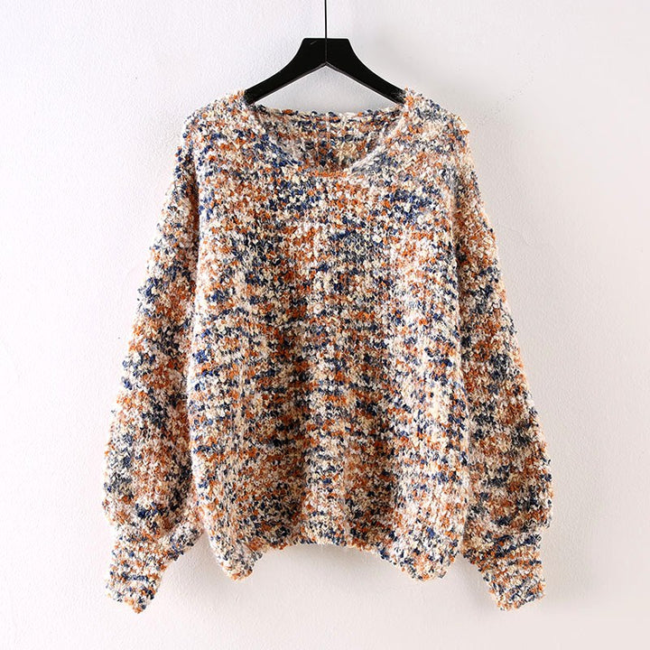 Jill - Women's Multicolor Textured Relaxed Knit Sweater 3